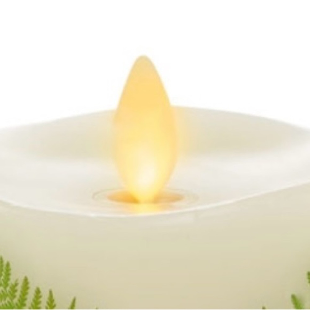 Luminara 3.0” x 4.5” Faux Fern Unscented Pillar. - Picture 2 of 4